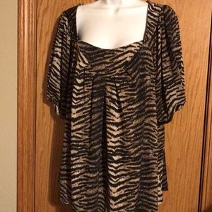 Worthington Plus size 1X animal print shirt